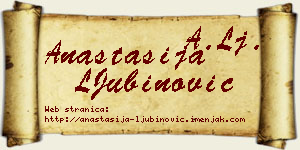 Anastasija LJubinović vizit kartica